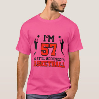 T-shirt Femmes 57E Anniversaire 57 Ans Playe De Basketball