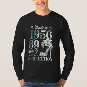 T-shirt Femmes 69e anniversaire Floral Fabriqué en 1956 Ca
