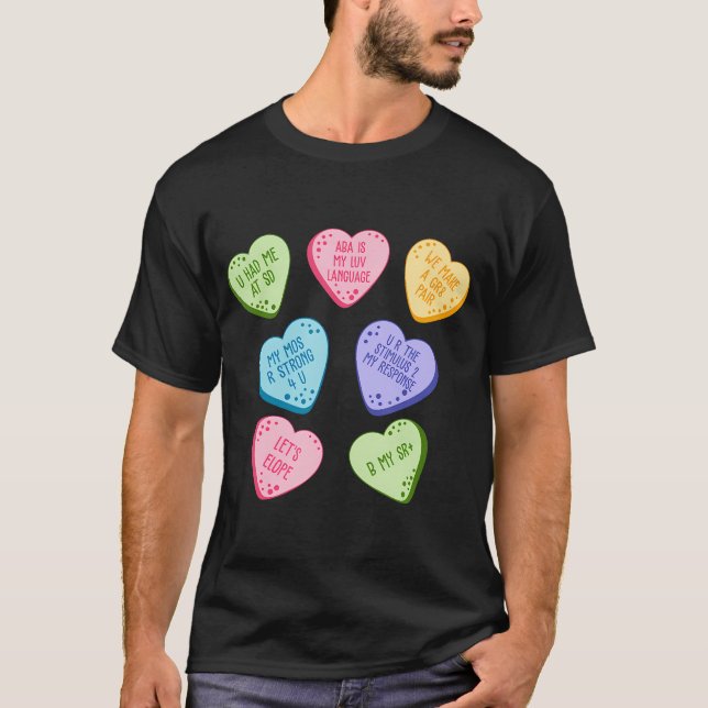 T-shirt Femmes Aba Valentine Coeur Candy appliqué Comporte (Devant)