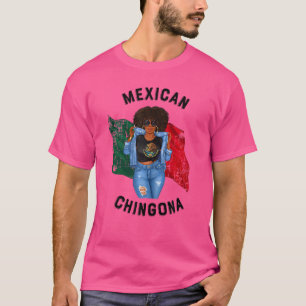 T-shirt Femmes Africaines Mexicaine Chingona Afro Cheveux 