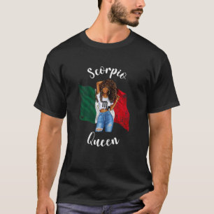 T-shirt Femmes Afro Scorpio Reine de l'Equateur Zodiac Bir