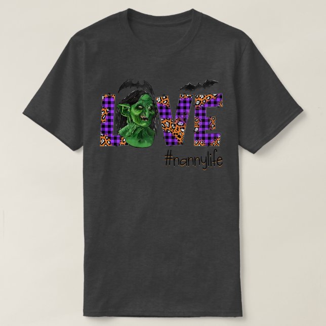 T-shirt FEMMES Aimer halloween art effrayant Nanny cadeau  (Design devant)