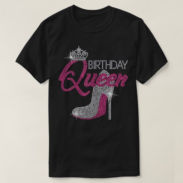 T-shirt Femmes Anniversaire Queen Cursive Chaussures rhine (Design devant)