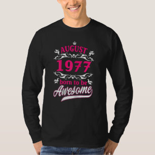 T-shirt Femmes Anniversaire Vêtements Vintages Août 1977 N