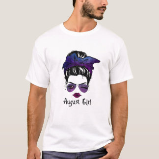 T-shirt Femmes Août Fille Galaxy Lady Visage Visage Wink E