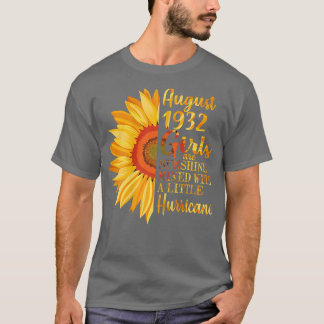 T-shirt Femmes Août Filles 1932 90e Anniversaire Cadeaux 9