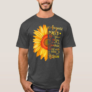 T-shirt Femmes Août Filles 1983 Cadeau Anniversaire 39 Ans