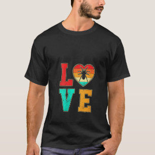 T-shirt Femmes Araignée Rétro Amour Valentines Jour Coeur