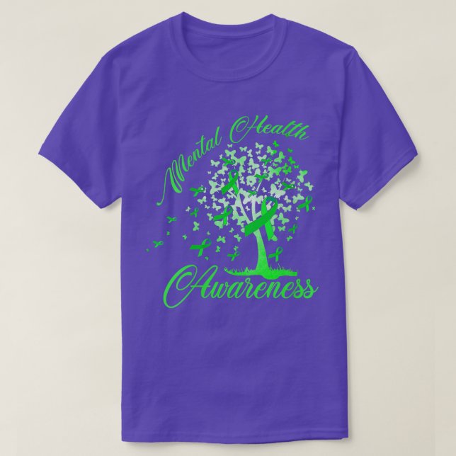 T-shirt Femmes Arbre Ruban Sensibilisation à la santé ment (Design devant)