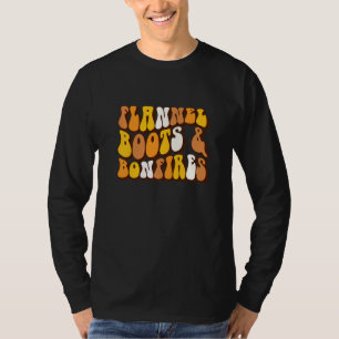 T-shirt Femmes Automne Flanelle Bottes Et Feux De Joie D'a