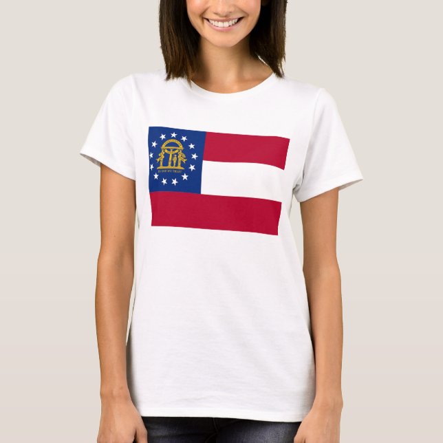 T-shirt femmes avec le drapeau de l'Etat de Géorgi (Devant)