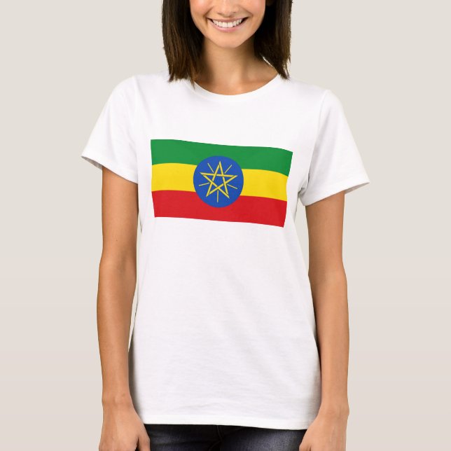 T-shirt femmes avec le drapeau d'Éthiopie (Devant)