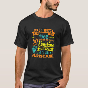 T-shirt Femmes Avril 1962 60 Ans Soleil Mixte Avec
