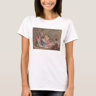 T-shirt Femmes aztèques faisant le pain de maïs, Mexique