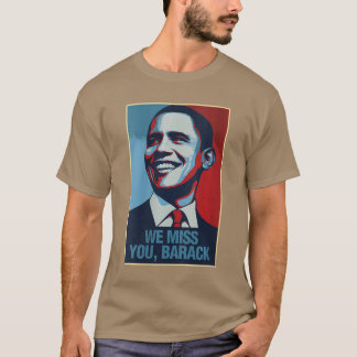T-shirt Femmes Barack Obama On Vous Regrette VNeck
