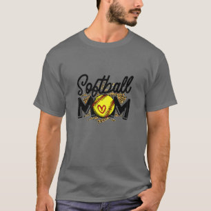 T-shirt Femmes Baseball Softball Maman Leopard Tee Femmes