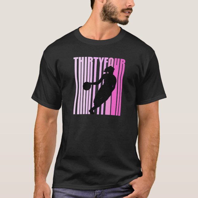 T-shirt Femmes Basket-Ball 34E Anniversaire Retro 34 Su (Devant)