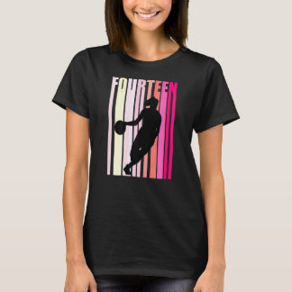 T-shirt Femmes Basket-ball féminin 14e Anniversaire rose R