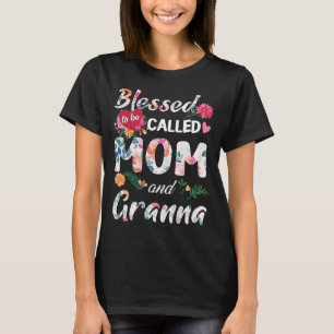 T-shirt Femmes Béni D'Être Appelé Maman Et Granna Don Mo