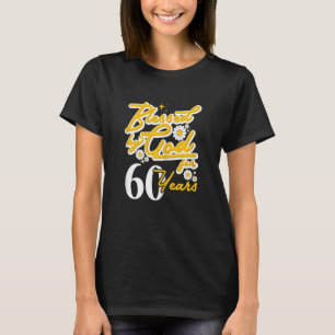 T-shirt Femmes Béni par Dieu pendant 60 ans Femmes Floral