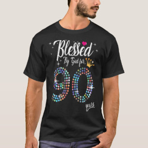 T-shirt Femmes bénis par Dieu pendant 90 ans 90e anniversa