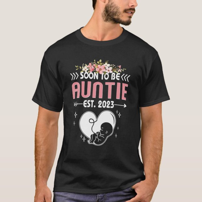 T-shirt Femmes Bientôt Être Tante 2023 Première Tante (Devant)