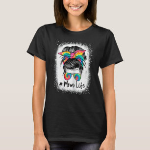 T-shirt Femmes Bleached Maman Vie Messeuse Bun Chêne Lunet