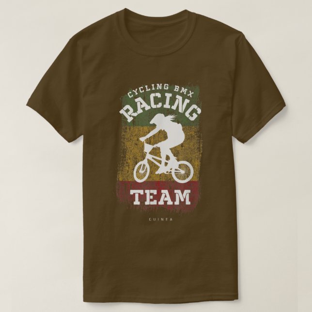 T-shirt Femmes BMX Vélo Guinée Drapeau Vélo vélo Course  (Design devant)