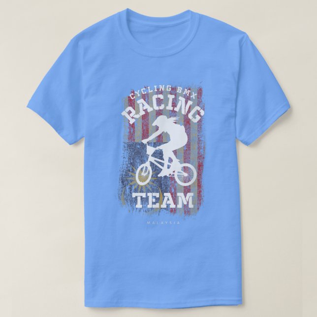 T-shirt Femmes BMX Vélo Malaisie Drapeau Vélo vélo Racin (Design devant)