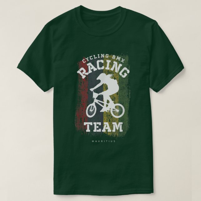 T-shirt Femmes BMX Vélo Maurice Drapeau Vélo vélo Raci (Design devant)