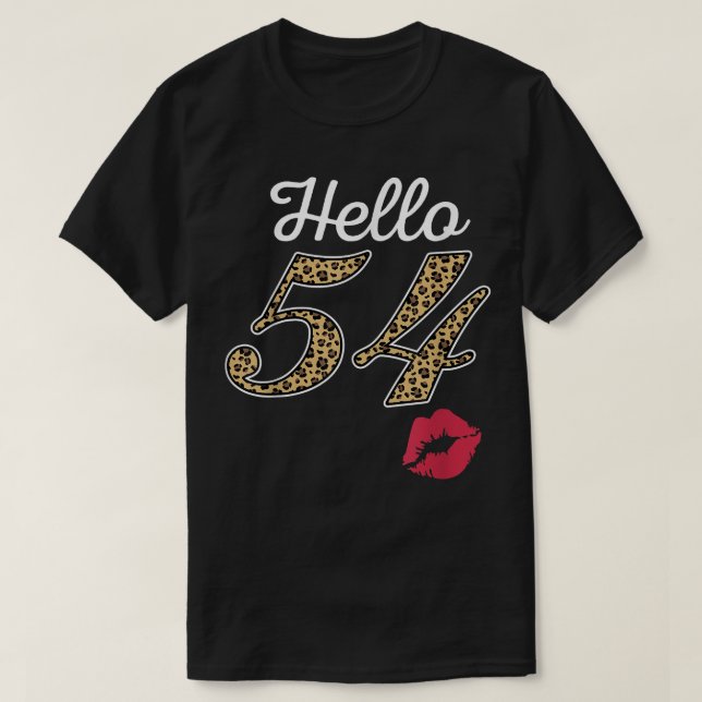T-shirt Femmes Bonjour 54 ans 1967 Empreinte de léopard Ki (Design devant)