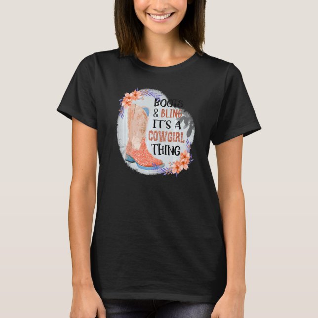 T-shirt Femmes Boots Bling c'est une petite fille mignonne (Devant)