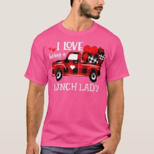 T-shirt Femmes Camion Rouge J'Aime Être Une Dame À Déjeune