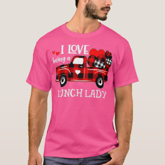 T-shirt Femmes Camion Rouge J'Aime Être Une Dame À Déjeune