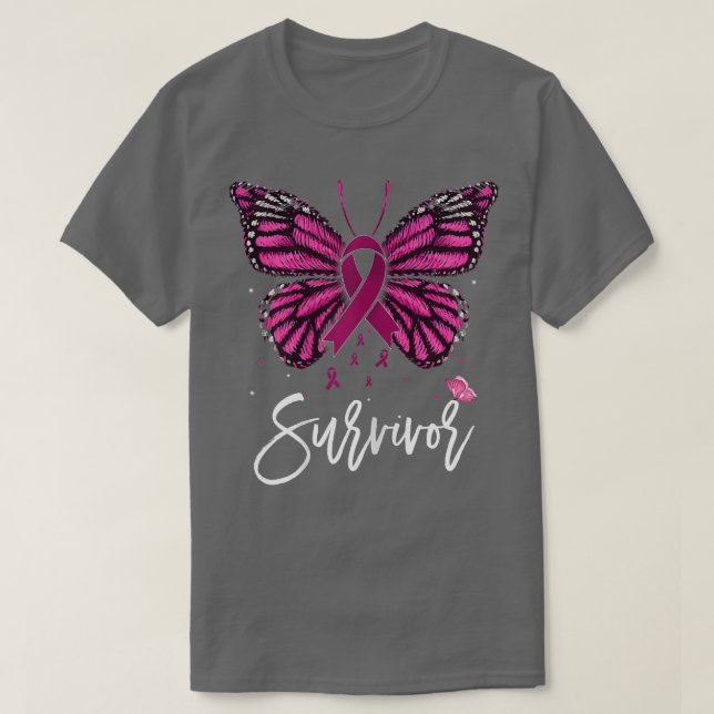 T-shirt Femmes Cancer du sein Survivant Rosie Riveter Rose (Design devant)
