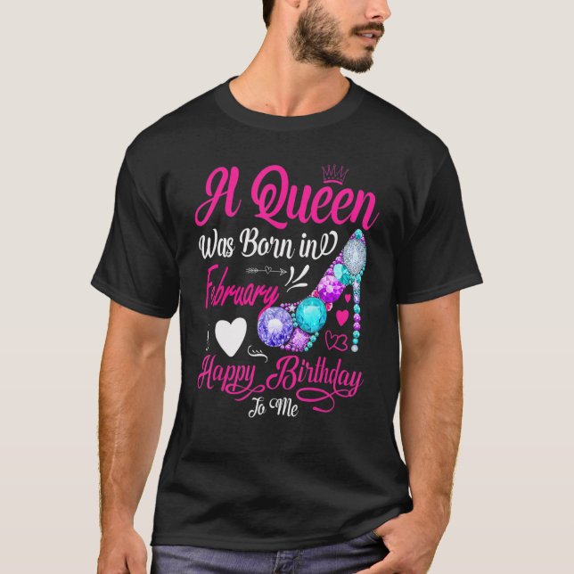T-shirt Femmes Cette Reine Est Née En Février Bonne Naissa (Devant)