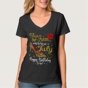 T-shirt Femmes Cette Reine Est Née En Juillet Leopard High