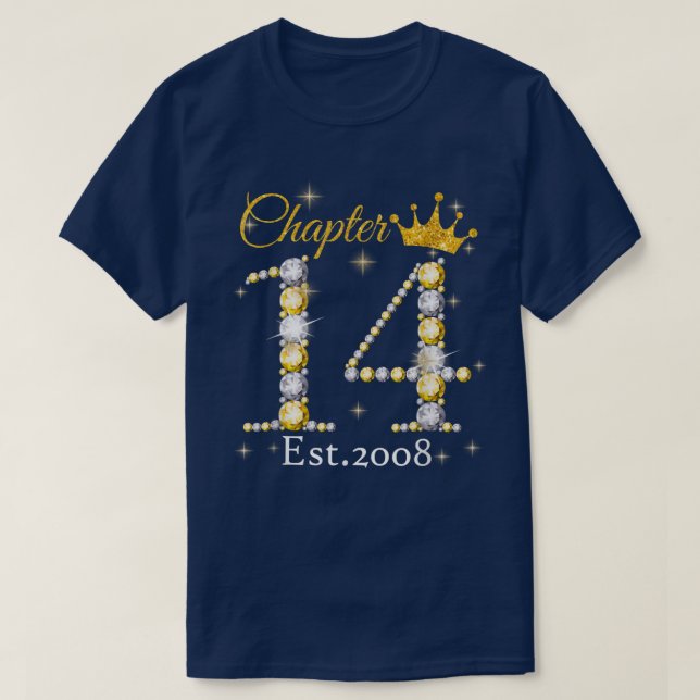 T-shirt Femmes Chapitre 14 EST 2008 14 ans 14e naissance (Design devant)