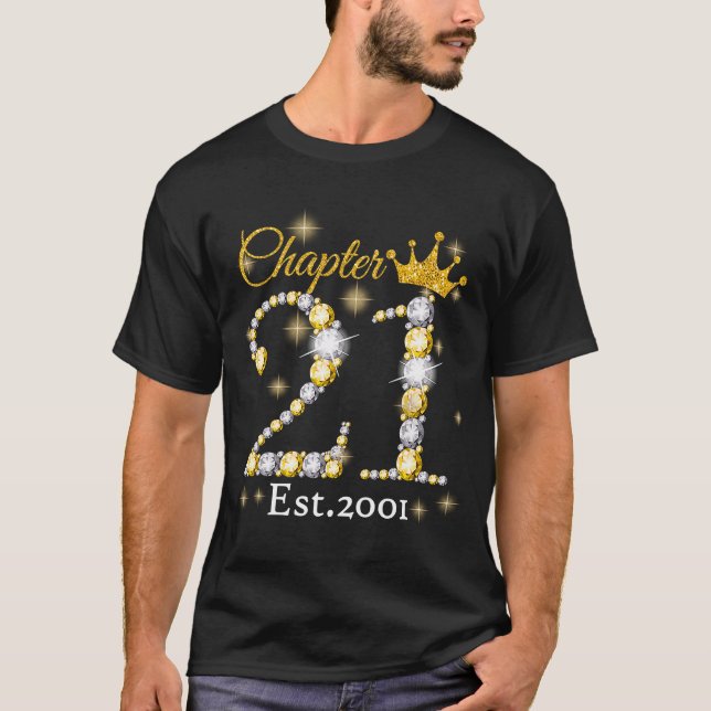 T-shirt Femmes Chapitre 21 EST 2001 21 ans 21e naissance (Devant)