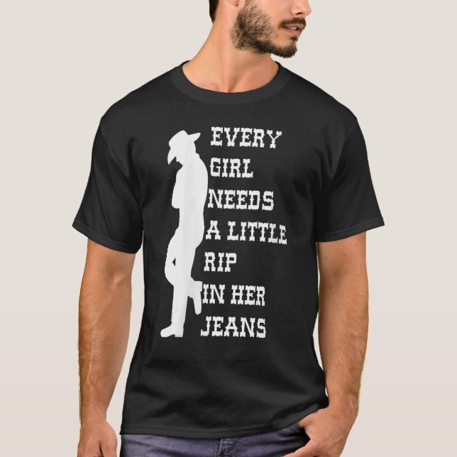 T-shirt Femmes Chaque Fille A Besoin D'Une Petite Rip Dans (Devant)