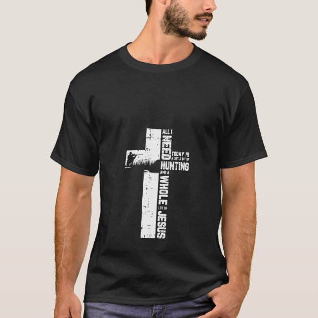 T-shirt Femmes chassant dehors Croix Jésus Cool chrétien (Devant)