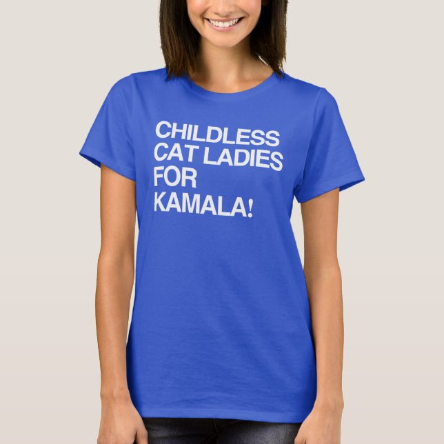 T-shirt Femmes chats sans enfants pour Kamala (Devant)