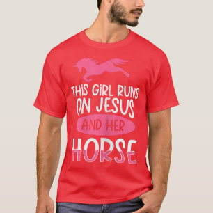 T-shirt Femmes Cheval équitation Jésus Horseback Equateur