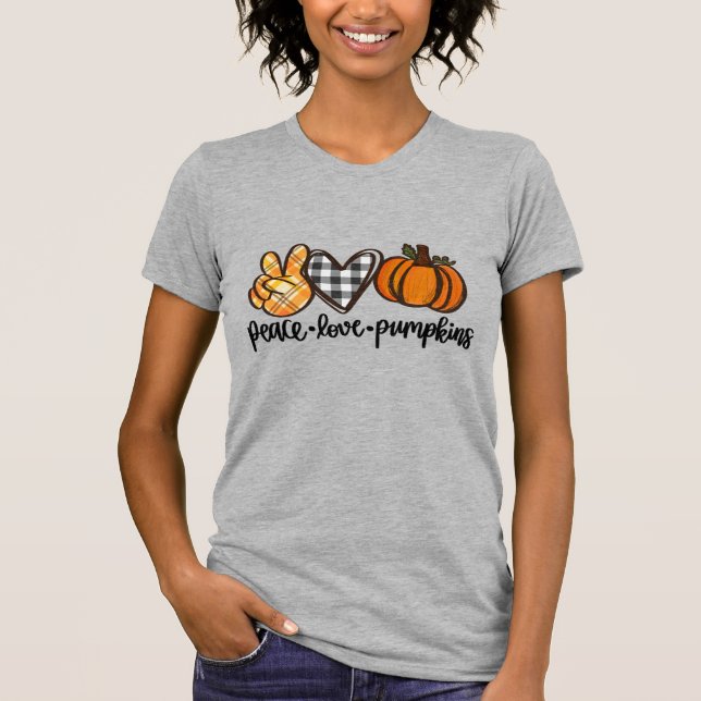 T-shirt Femmes Citrouilles amoureuses de la paix (Devant)