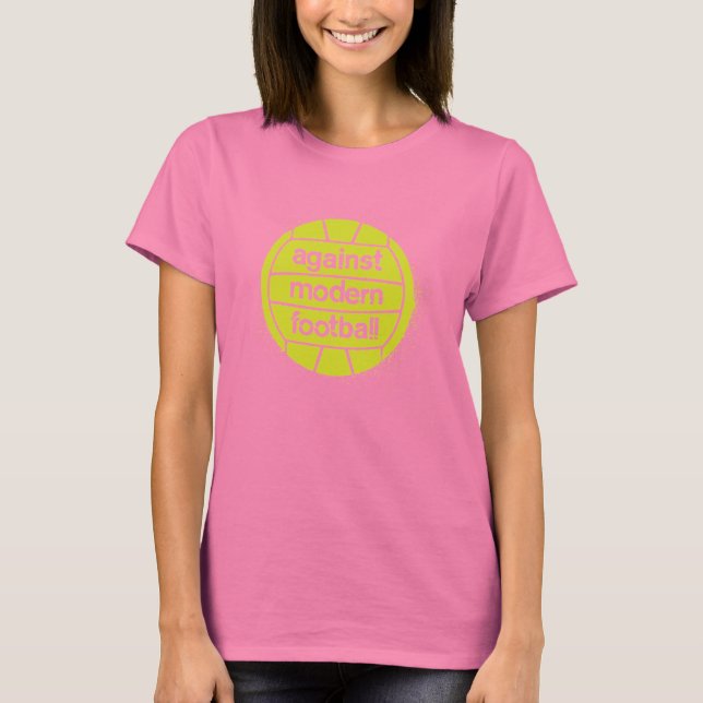 T-shirt Femmes contre le football moderne (Brown/chaux) (Devant)