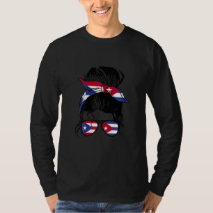 T-shirt Femmes Cuba et Porto Rico Mixte Moitié Cubain et M