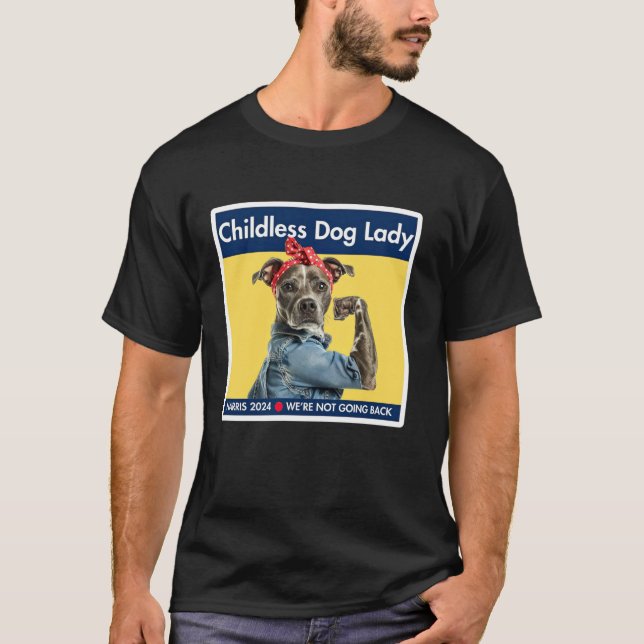 T-shirt Femmes de chien sans enfants Kamala Harris Préside (Devant)