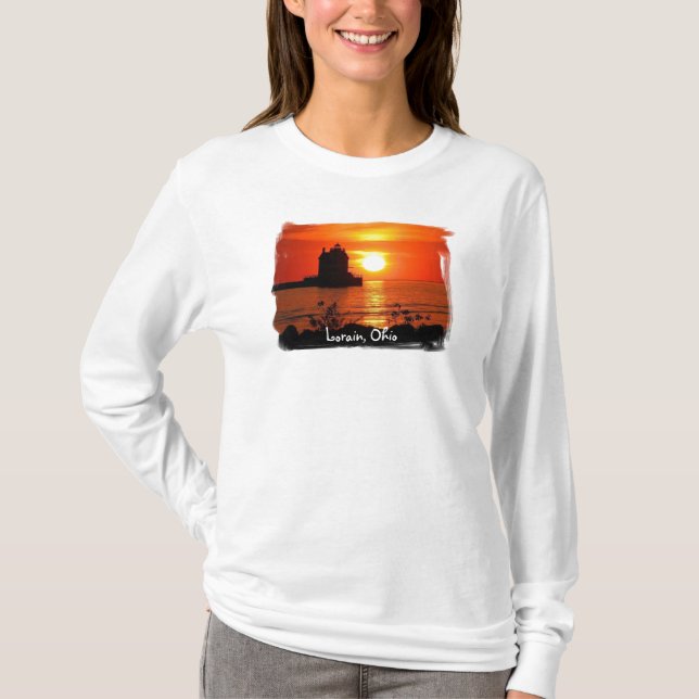 T-shirt Femmes de phare de Lorain hoody (Devant)