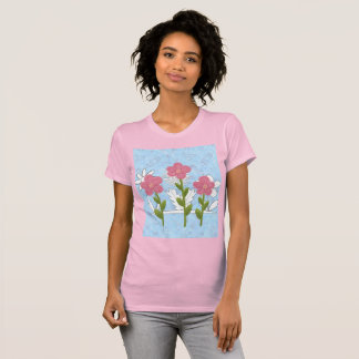 T-shirt femmes dessinant des fleurs de couleur chemise