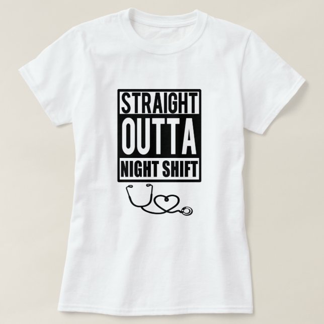 T-shirt Femmes droites de chemise d'infirmière de poste de (Design devant)